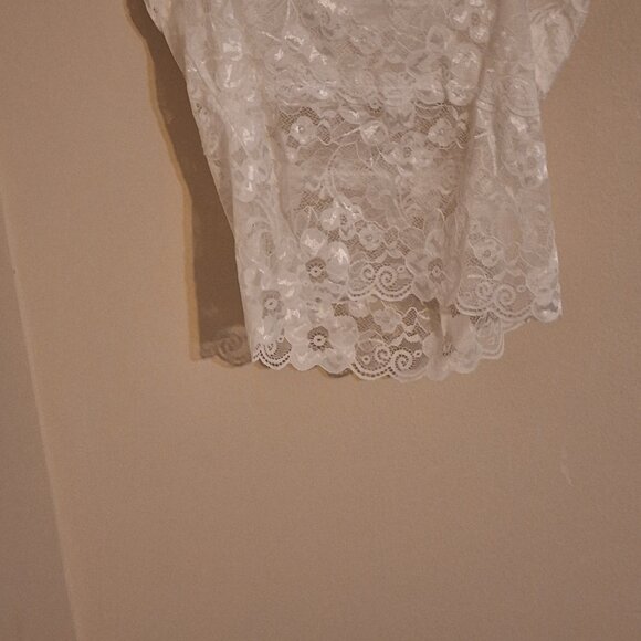 sheer lace top spaghetti strap bra white - Picture 6 of 7